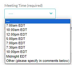 meeting times